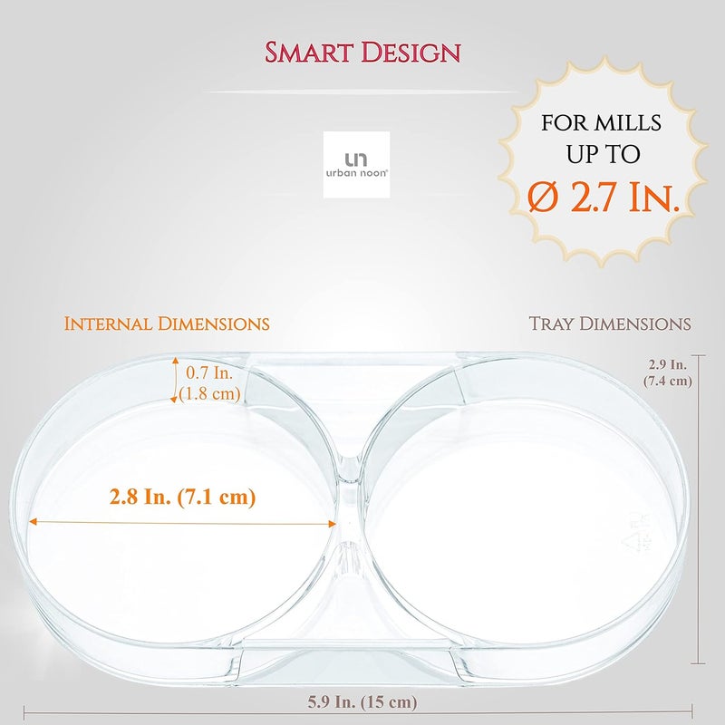 urban noon Salt and Pepper Mill Tray - Acrylic Transparent Mill Rest by - Grinders up to 2.7 inches in diameter - Image 3